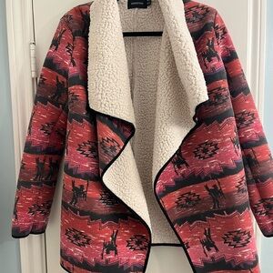 MINKPINK Women's Red and Black Patterned Jacket